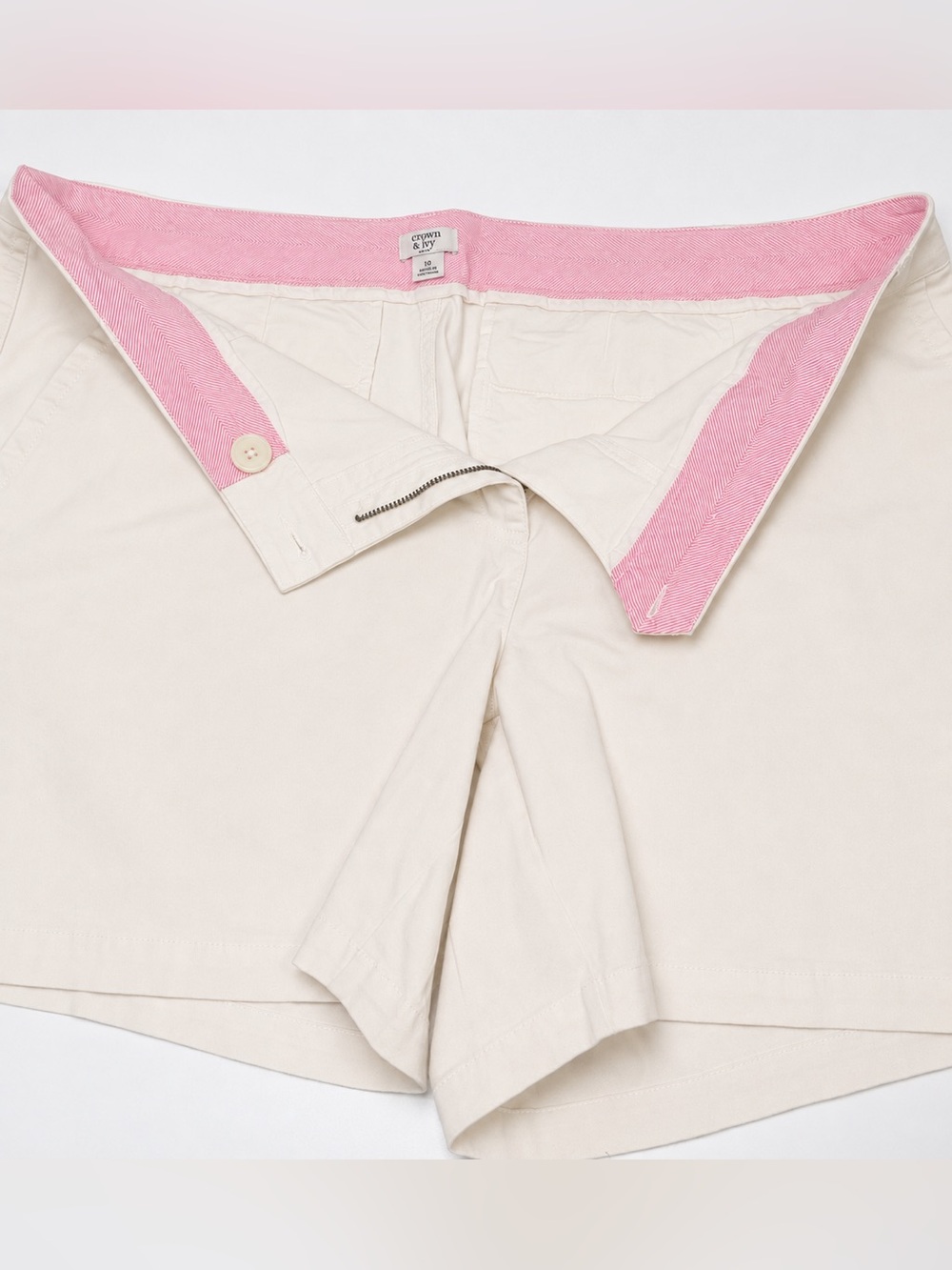 Crown & Ivy Women's Caroline White Chino Shorts 18w Caroline - Picture 7 of 9